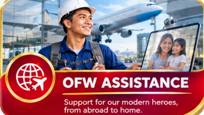 Overseas Filipino worker at an airport